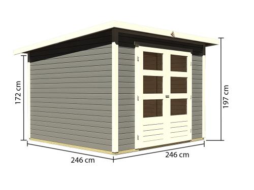 drevený domček KARIBU STOCKACH 4 (82981) terragrau