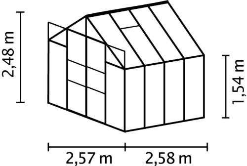 skleník VITAVIA URANUS 6700 PC 4 mm strieborný