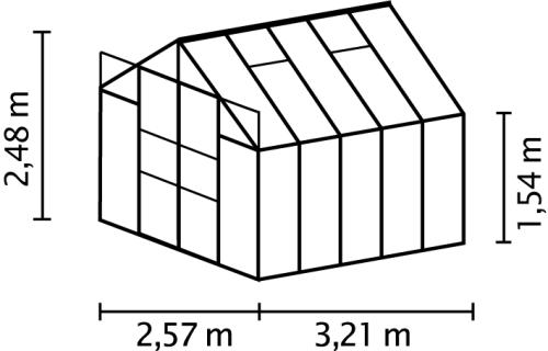 skleník VITAVIA URANUS 8300 PC 6 mm strieborný