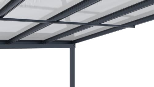 hliníková pergola LANITPLAST WALL 33 antracit + opál PC