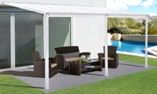 hliníková pergola LANITPLAST WALL 43 biela + bronz PC