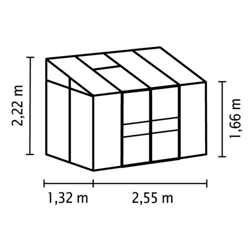 skleník VITAVIA IDA 3300 PC 4 mm čierny