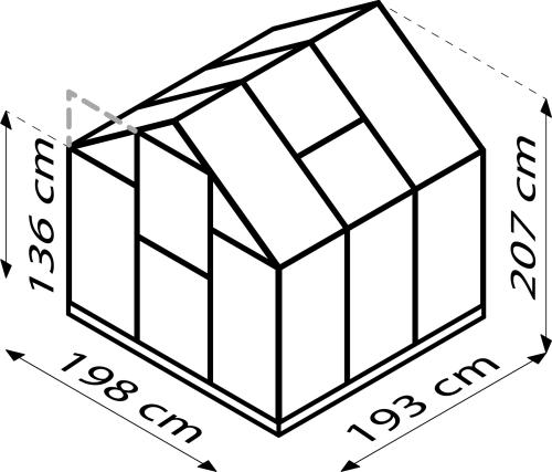 skleník VITAVIA TRITON 3800 PC 4 mm strieborný