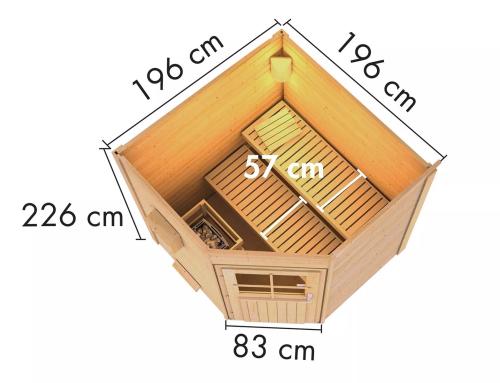 fínska sauna KARIBU PEKKA (86223) natur