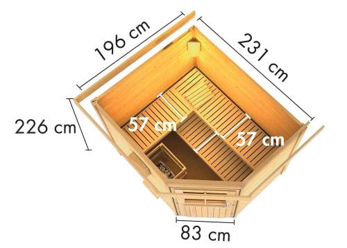 fínska sauna KARIBU MIKKA (86231) natur