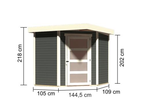 drevený domček KARIBU SCHWANDORF 3 (73468) terragrau