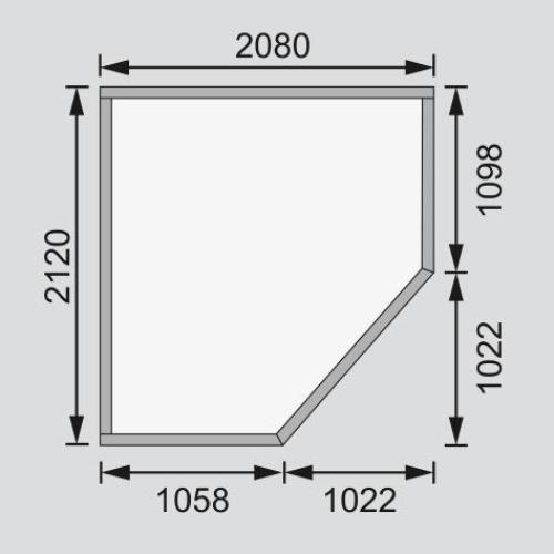 drevený domček KARIBU SCHWANDORF 3 (73468) terragrau