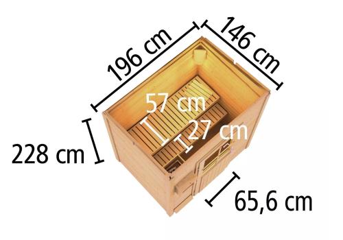 fínska sauna KARIBU HYTTI 1 (93861) natur