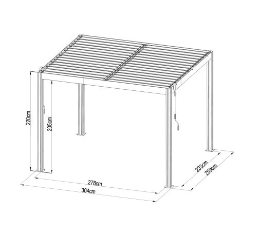 hliníková pergola LANITPLAST BIOCLIMATIC 32 BASIC