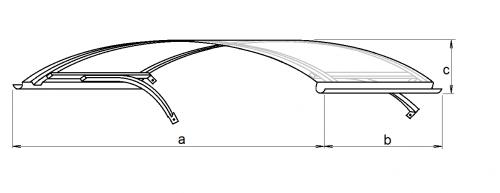 strieška nad dvere LANITPLAST ARCO 160/90 hnedá